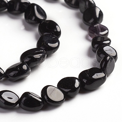 Natural Black Tourmaline Beads Strands X-G-D0002-B39-1