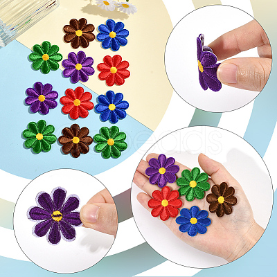 50Pcs 5 Colors Computerized Embroidery Cloth Iron on/Sew on Patches PATC-CY0001-17B-1
