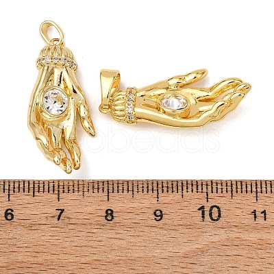 Brass Pave Cubic Zirconia Pendants KK-G543-02G-02-1