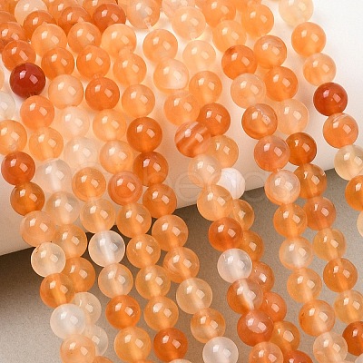 Natural Carnelian Beads Strands G-N0006-6mm-17-1