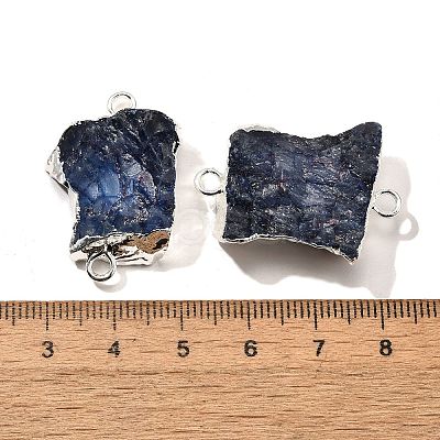 Raw Rough Natural Dyed Quartz Crystal Links Connector Charms G-K189-04S-04-1
