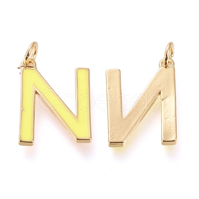 Brass Enamel Pendants KK-R139-02N-1