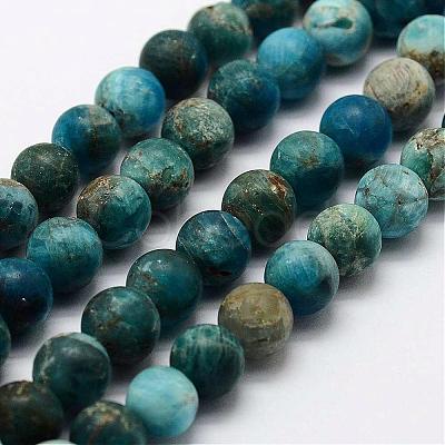 Natural Apatite Beads Strands G-K193-6mm-12-1