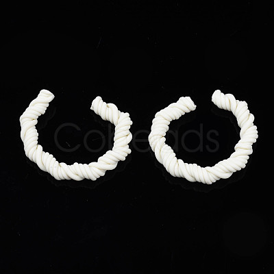 Polymer Clay Twist Rope Open Ring CLAY-N010-031-01-1