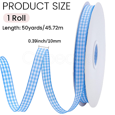 50 Yards Tartan Pattern Polyester Ribbon OCOR-CY0003-72C-1