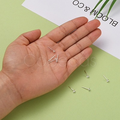 925 Sterling Silver Stud Earring Findings X-STER-K167-027B-S-1