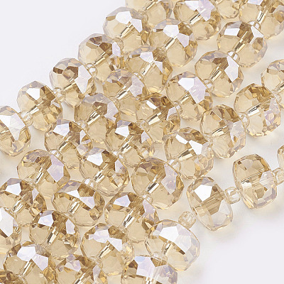 Electroplate Glass Beads Strands EGLA-J145-PL10mm-B04-1