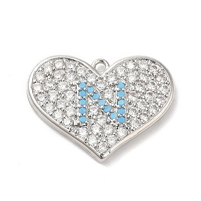 Brass Micro Pave Cubic Zirconia Pendants KK-Q772-10P-1