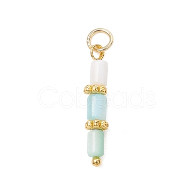 Dyed Natural Freshwater Shell Beaded Pendants PALLOY-JF05024-02-1