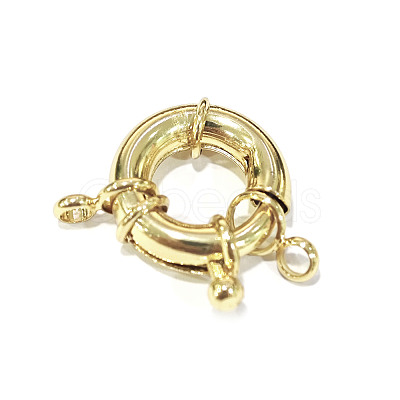 Rack Plating Brass Spring Clasps X-KK-D399-B-G-NF-1