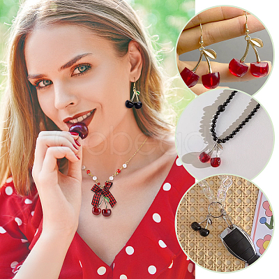 DIY Cherry Pendant Jewelry Kits DIY-PH0029-91-1