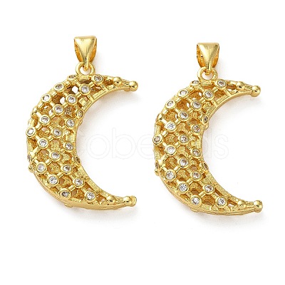 Brass Micro Pave Clear Cubic Zirconia Pendants KK-D221-19G-05-1
