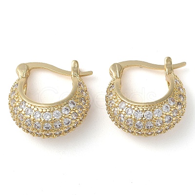 Rack Plating Brass Micro Pave Cubic Zirconia Hoop Earrings EJEW-M230-10G-1