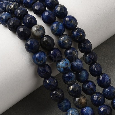 Natural Dyed Lapis Lazuli Beads Strands G-G059-6mm-1