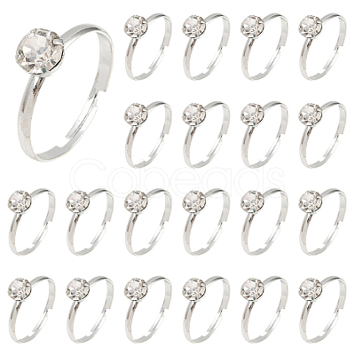 40Pcs Adjustable Alloy Rhinestone Finger Rings for Women RJEW-SP0001-02P-1