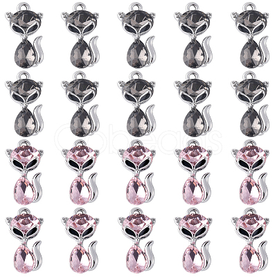 20Pcs 2 Colors UV Plating Alloy Enamel Pendants ENAM-SC0003-98-1