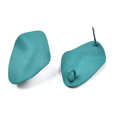 Spray Painted Iron Stud Earring Findings IFIN-N008-020C-1