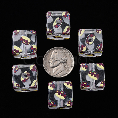 Transparent Printed Acrylic Beads MACR-S374-09A-01-1