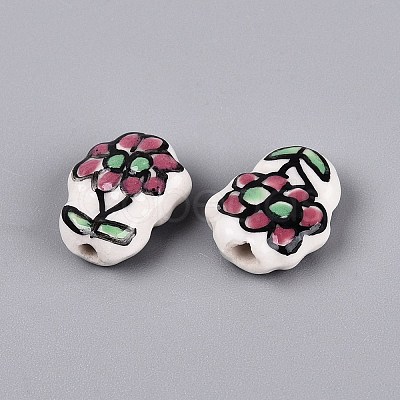Handmade Porcelain Ceramic Beads PORC-Q005-08C-1