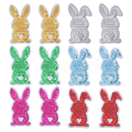 12Pcs 6 Colors Handicraft Beading Felt Appliques PATC-CA0001-25-1