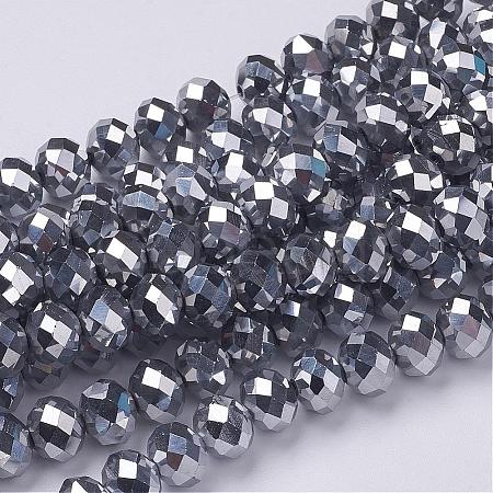 Electroplate Glass Beads Strands GR7X10MMY-S-1