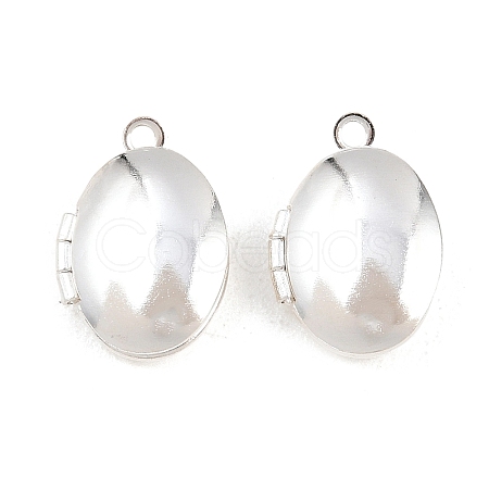 Oval Brass Locket Pendants KK-K414-12E-S-1