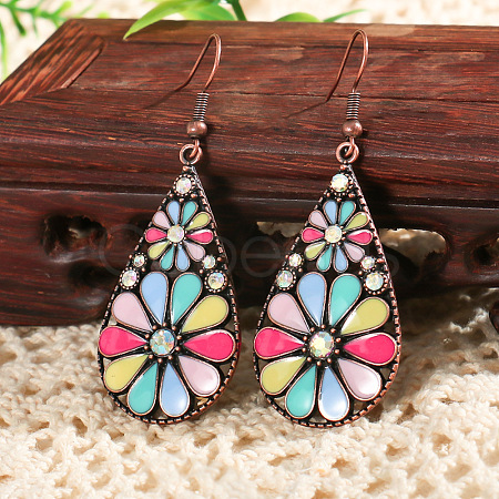 Bohemian Alloy Enamel Dangle Earrings FS-WG2DAA9-16-1