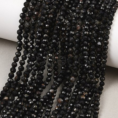 Natural Black Tourmaline Beads Strands G-D320-A04-3mm-02-1