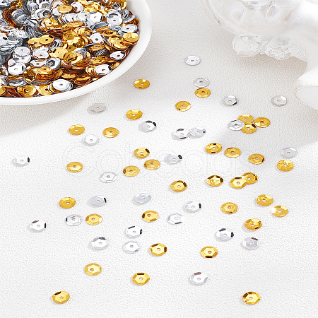 120G 2 Colors Plastic Paillette Beads FIND-LP0003-34-1