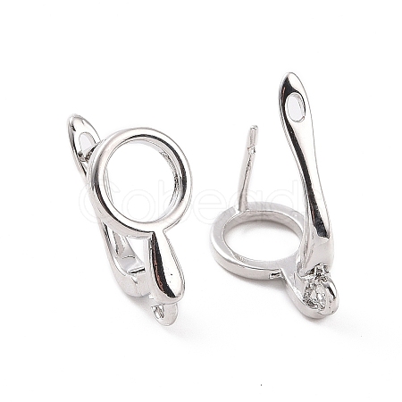 Brass Hoop Earring Findings with Latch Back Closure KK-D086-11P-1