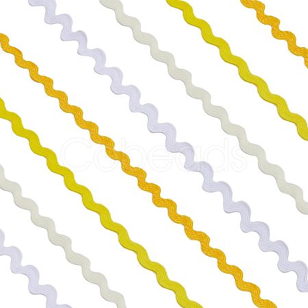 4 Strands 4 Colors Polyester Wave Bending Fringe Trim OCOR-GF0002-43A-1
