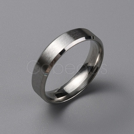 Matte Style 304 Stainless Steel Wide Band Finger Rings for Women Men RJEW-WH0009-14G-P-1