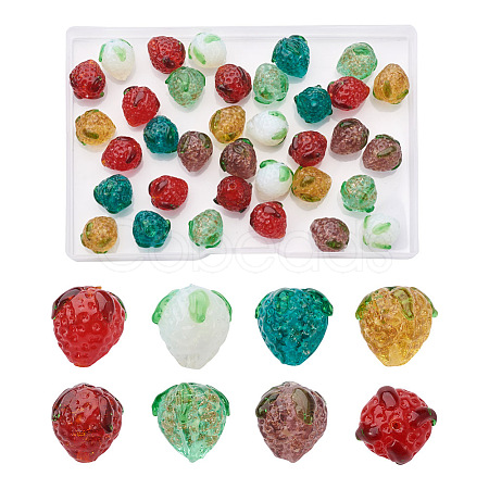 Craftdady 35Pcs 7 Style Handamde Bumpy Lampwork Beads LAMP-CD0001-11-1