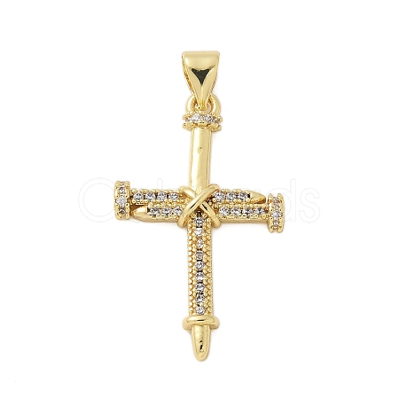 Brass Micro Pave Cubic Zirconia Pendants KK-P293-21B-G-1