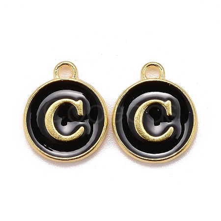 Golden Plated Alloy Charms LS-ENAM-S118-02C-1