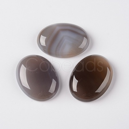 Natural Agate Gemstone Oval Cabochons G-J329-05-13x18mm-1