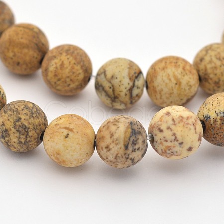 Natural Picture Jasper Beads Strands G-D659-8mm-1