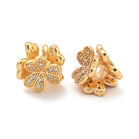 Brass Micro Pave Clear Cubic Zirconia Beads KK-Z072-17G-1
