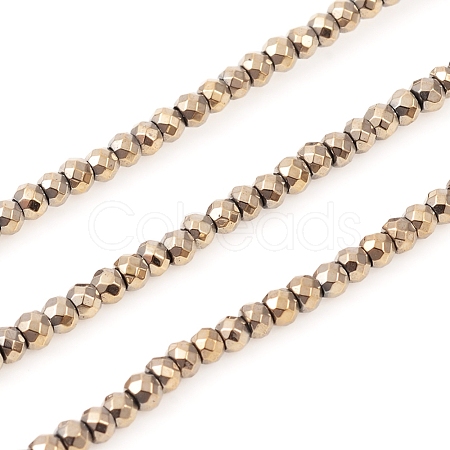 PVD Vacuum Plating Non-magnetic Synthetic Hematite Beads Strands G-F682-03-AB-1