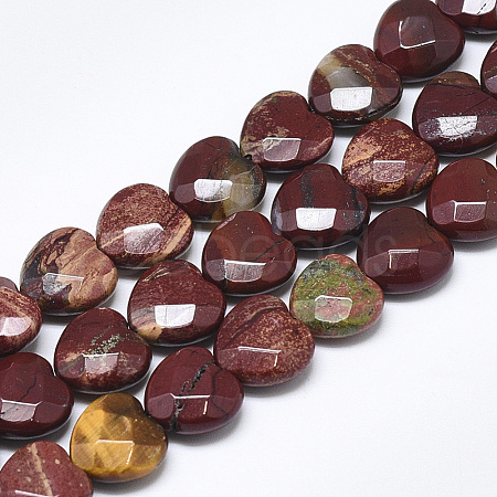 Natural Red Rainbow Jasper Beads Strands G-S357-E01-02-1