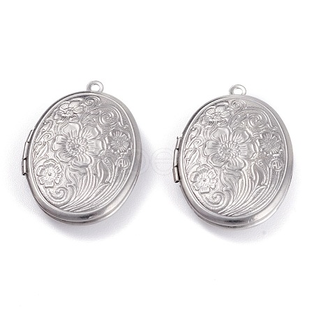 Tarnish Resistant 316 Stainless Steel Locket Pendants STAS-O132-02P-1