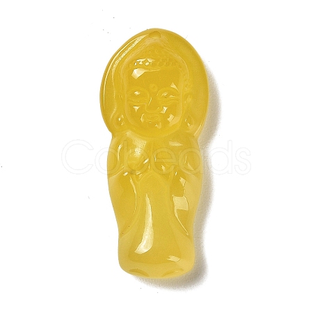 Natural Yellow Agate Carved Pendants G-K349-04B-1