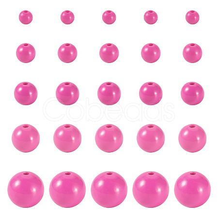 100Pcs 5 Styles Opaque Acrylic Beads MACR-TADJ0001-12C-1