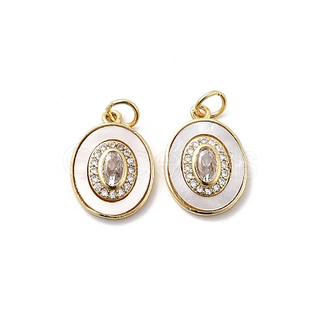 Brass Micro Pave Cubic Zirconia Pendants KK-K384-16G-1