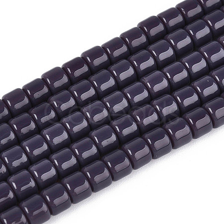 Opaque Solid Color Glass Beads Strands GLAA-N065-4x4mm-C07-1