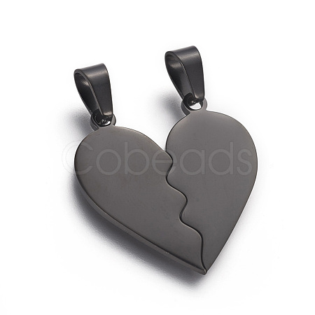 304 Stainless Steel Split Pendants STAS-F214-01B-1