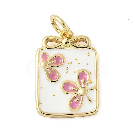 Brass Enamel Pendants KK-C110-17B-01G-1