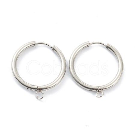 Tarnish Resistant 201 Stainless Steel Huggie Hoop Earring Findings STAS-P283-01L-P-1