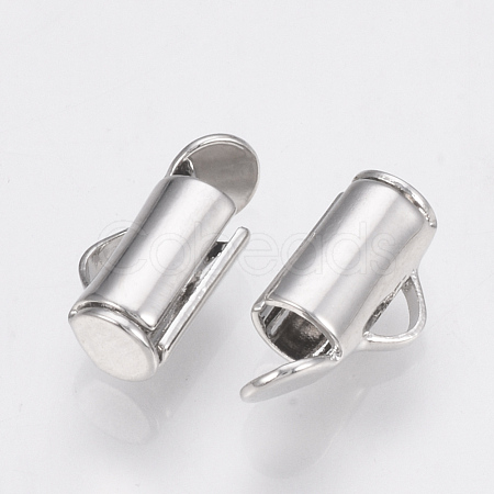 Brass Slide On End Clasp Tubes KK-Q747-11B-P-1