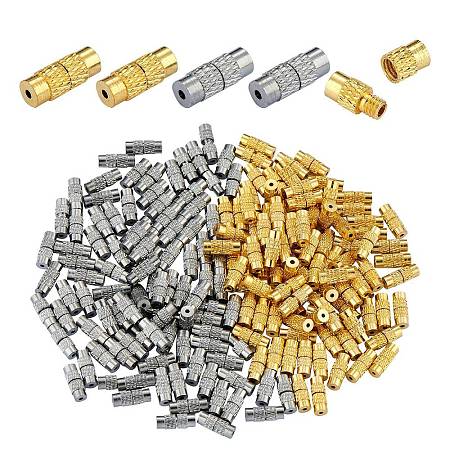 200 Sets 2 Colors Column Brass Screw Clasps KK-SZ0006-33-1